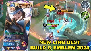 NEW SEASON LING BEST BUILD amp EMBLEM 2024 LING FASTHAND GAMEPLAY VS FULL COUNTER INTENSE MATCH [upl. by Koerner703]