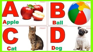 English alphabet Learn Alphabet A to Z  ABC Preschool Book Learning A for APPLE Phoneticsprinit [upl. by Edda]