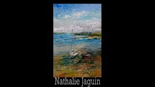 quotL attentequot quotThe waitquot seascape palette knife oil painting Nathalie JAGUIN [upl. by Enaht]