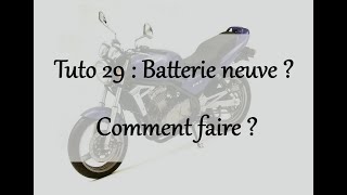 ER5 Tuto 29  Batterie moto neuve comment faire sa mise en route [upl. by Kcirdot]