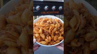 Griddled Beefy Shells Pasta griddlecooking recipes recipe easyrecipe pasta cooking beef eat [upl. by Cini694]