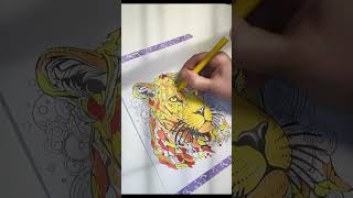 Simple amp meditative leopard coloring🐆relax behappy colourwithme leopard simpleart shortsvideo [upl. by Hamnet790]