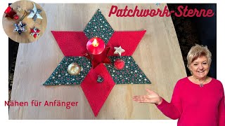 Wunderschöne PatchworkSterne nähen  Schritt für Schritt DIY [upl. by Nehtanoj]