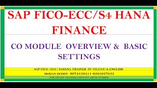 SAP FICO CO MODULE OVERVIEW amp BASIC SETTINGS PROCESS8074156411 [upl. by Atisusej708]