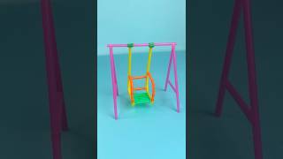 DIY mini swing from straws diyart shorts [upl. by Ityak]