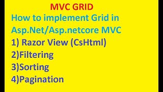 How to Use MVC Grid in ASPNET MVC CRazor Pagination  Sorting  Filtering NonFactorsGridMvc6 [upl. by Albion988]