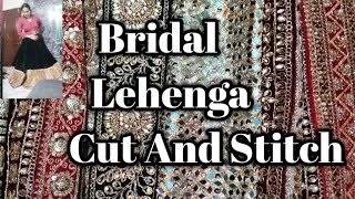 Part 4 Bridal Lehenga Cutting And Stitching  Mix Lace Lehenga Cut And Stitch  lehenga [upl. by Aesoh]