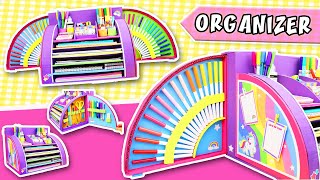 DESKTOP ORGANIZER Unicorn 🦄 from Cardboard  Back to school  aPasos Crafts DIY [upl. by Ylatfen]