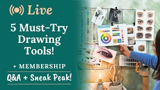 5 MustTry Drawing Tools for Realistic Drawing  Sneak Peak Inside My Membership [upl. by Frear516]