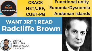 AR RadcliffeBrown Structural Functionalism amp Key Concepts Net Jrf Sociology  Acing Sociology [upl. by Licht]