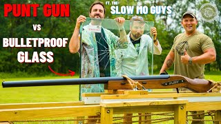 Punt Gun vs Bulletproof Glass 200000 FPS ft The Slow Mo Guys [upl. by Tnek]