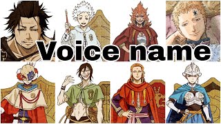 Black clover captains voice name Yami Sukehiro Charlotte Roselei Julius Novachrono William Vangeance [upl. by Breana]