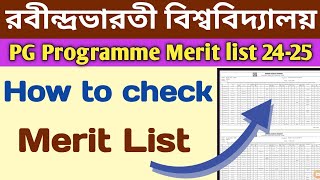 Rabindra Bharati University pg 202425 merit listHow to check merit list rbu 2024RBU [upl. by Violette658]