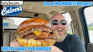 Culvers LIMITED TIME Pretzel Haus Pub Burger REVIEW brickeats [upl. by Ahearn939]