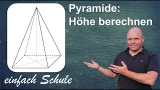 Pyramide Höhe gesucht  Volumen und Grundkantenlänge gegeben  einfach erklärt [upl. by Torruella]