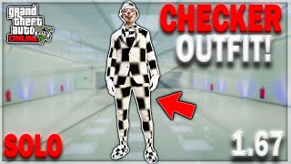 SOLO HOW TO GET FULL CHECKERBOARD OUTFIT IN GTA 5 ONLINE GTA 5 CHECKERBOARD OUTFIT GLITCH 167 [upl. by Doralyn]