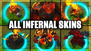 All Infernal Skins Spotlight Akali Amumu Diana Nasus Alistar Mordekaiser League of Legends [upl. by Florin]