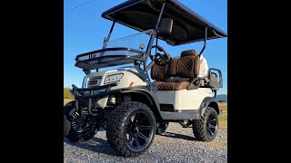 2022 Glacier White Luxury Edition Club Car Onward 4 Passenger Lifted LithiumIon HP PTVGolf Cart [upl. by Rhody377]