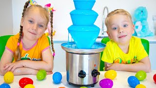 Gaby and Alex  Blue Chocolate Fountain Challenge [upl. by Beverlee]