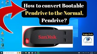 How to convert Bootable pen drive to Normal Pen drive  Bootable pen drive ko normal kaise banaye [upl. by Keldon14]