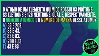 O átomo de um elemento químico possui 83 prótons 83 elétrons e 126 nêutrons Qual é [upl. by Alta]