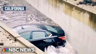 Severe flooding in Southern California leaves drivers stranded [upl. by Alaek]