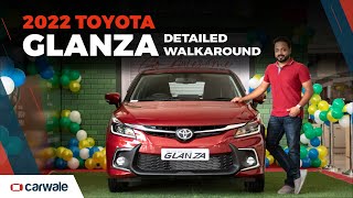 Toyota Glanza 2022  V Variant Features and Details  All You Need to Know  CarWale [upl. by Maureene]