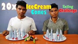 IceCream Cones Eating Challenge  Ice Cream Cone Eating Competition  Food Challenge [upl. by Noonan]