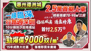 惠州德洲城一線臨深 行路過深圳 25萬首期上車 15年成熟大社區 落樓即寶來廣場 勁爆價9000蚊㎡ 精裝現樓7898㎡三房10分鐘沙田地鐵站惠州樓盤 惠州置業【中居地產深惠專營】 [upl. by Beare5]