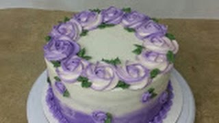 Simple ROSETTE OMBRE CAKE Cake Decorating [upl. by Sperling971]