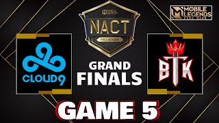 CLOUD 9 vs BTK  Game 5  NACT Fall Season 2024  GRAND FINALS [upl. by Ynohtona593]