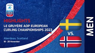 SWEDEN v NORWAY  Highlights  Le Gruyère AOP European Curling Championships 2023 [upl. by Caasi546]