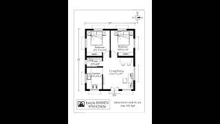 Two bedroom house plan instyle homes Low budget building design  simple home design floor plan [upl. by Yznel]