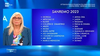 I commenti dei cantanti in gara al Festival di Sanremo 2023  Domenica In 04122022 [upl. by Adnelg944]