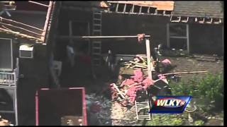 Raw aerials Campbellsville storm damage [upl. by Eimme]