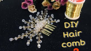 DIY Golden Bridal Hair Comb Tutorial Wedding Hair Accessories [upl. by Eirlav933]