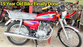 Honda CG 125 19 year old 2003 model bike complete restoration  Pak Bike Repairing [upl. by Enetsirk898]