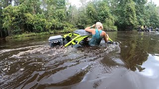 We Take Our NEW CanAm Defender DUMB DEEP  Hogwaller Mud Bog [upl. by Endaira39]