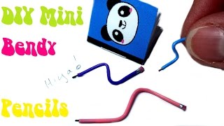 DIY Miniature Doll Working Bendy Flexible Pencils School Supplies [upl. by Nylaras]