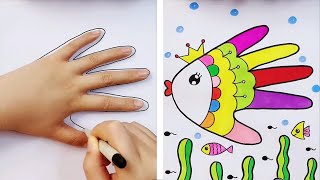 22 Fun Palm Art Ideas  Palm Drawing [upl. by Jerold]