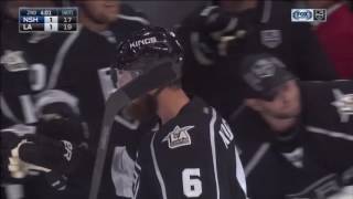 Jake Muzzin Scores on Pekka Rinne  Kings Tie Predators 11 [upl. by Elleina183]