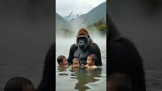 Hold Your Breath Gorillas Explore the River 😮🦍 [upl. by Remot147]