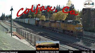 Colfax CA  UPRR Roseville Sub MP 1419  PTZ  SouthWest RailCams LIVE [upl. by Niotna]