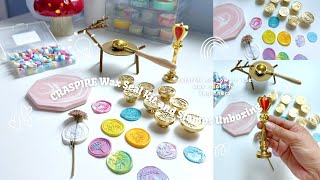 CRASPIRE Wax Seal Kit and Stamps Unboxing  tutorial on how to use wax seals for beginners 💖 [upl. by Dinin]