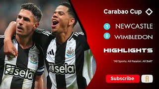 Carabao Cup 2024  Newcastle vs Wimbledon 10 Highlights amp All Goals [upl. by Ritz264]