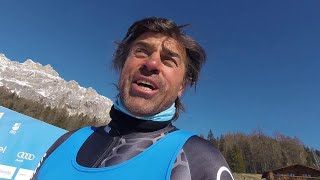 Kristian Ghedina testa la Vertigine nuova pista nera di Cortina [upl. by Aleakam]