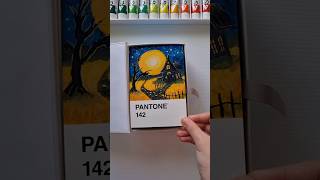 Moonlit Haunted House🌙 Pantone Card Painting Challenge Day 71100 [upl. by Annij]