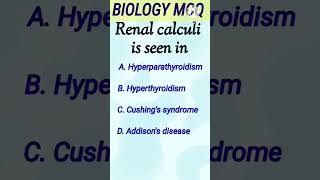 Renal calculi is seen inbiologymcqsmedicaleducation [upl. by Killian155]