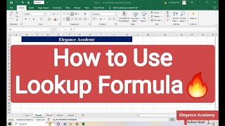 How to use Lookup Formula  Lookup  msexcel excel eleganceacademy lookup [upl. by Mag]