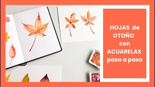 🍁Cómo Pintar HOJAS DE OTOÑO con ACUARELAS paso a paso 🤩 [upl. by Devan464]